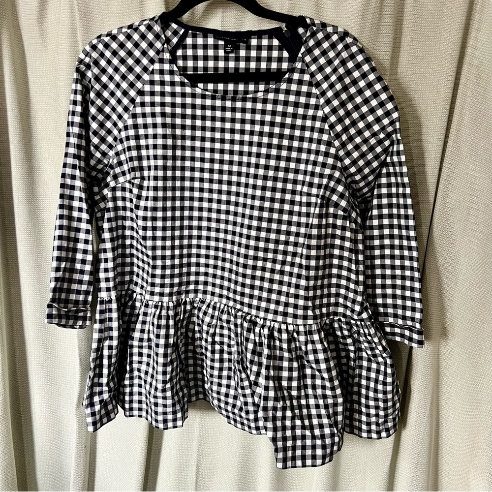 Victoria Beckham for Target Gingham Peplum Top